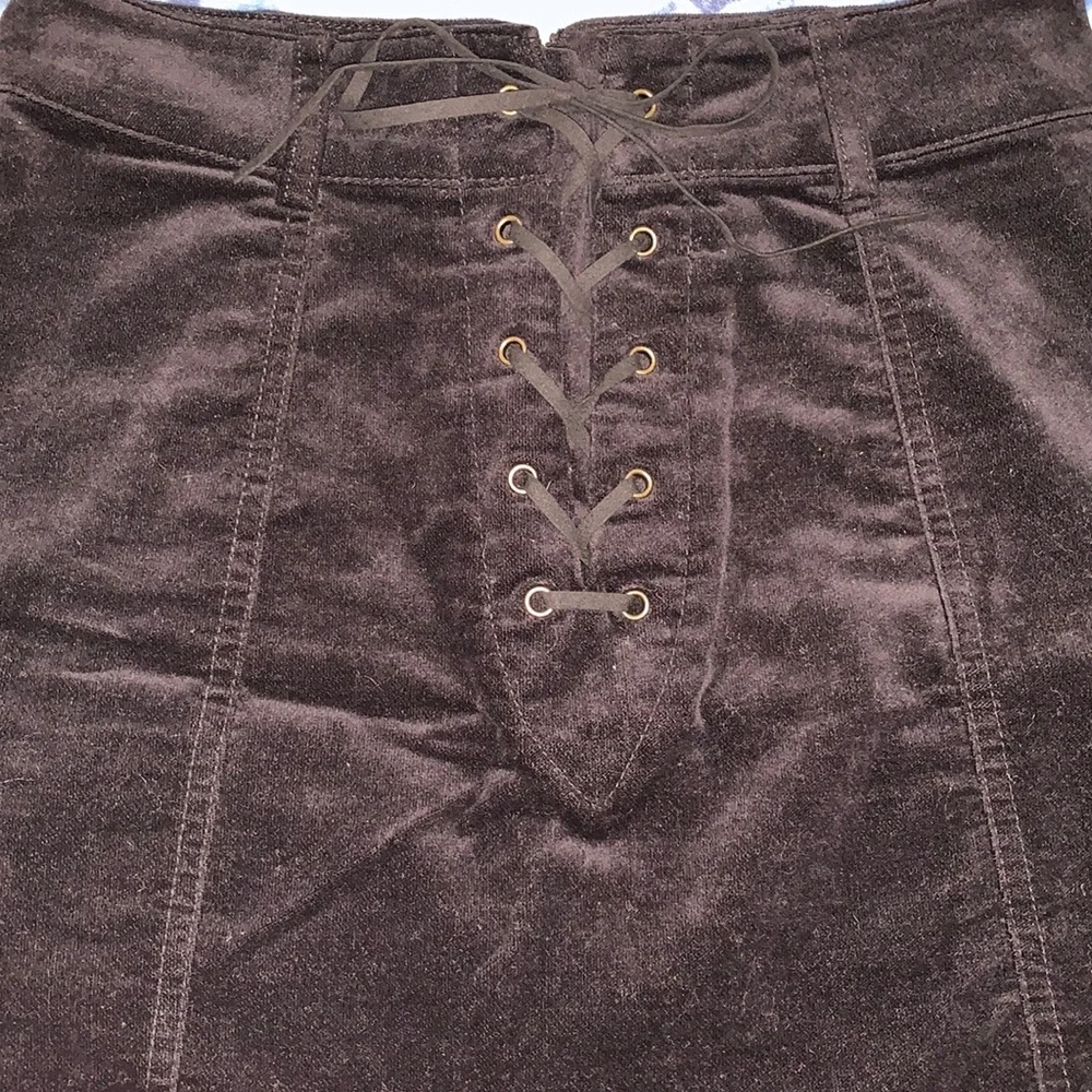 Forever 21 Velvet Faux Suede Lace-up Mini Skirt
